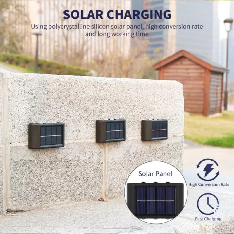 

Solar Led Lights Outdoor Waterproof Solar Wall Lamp Up And Down Luminous Lighting For Garden Yard Street Landscape Balcony Decor