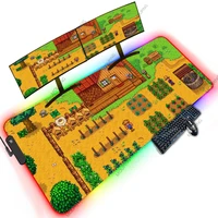 stardew valley 1200x600 xxxxl anime game mouse pad desk mat led rgb pad with its print backlit office accessory ultra large mats