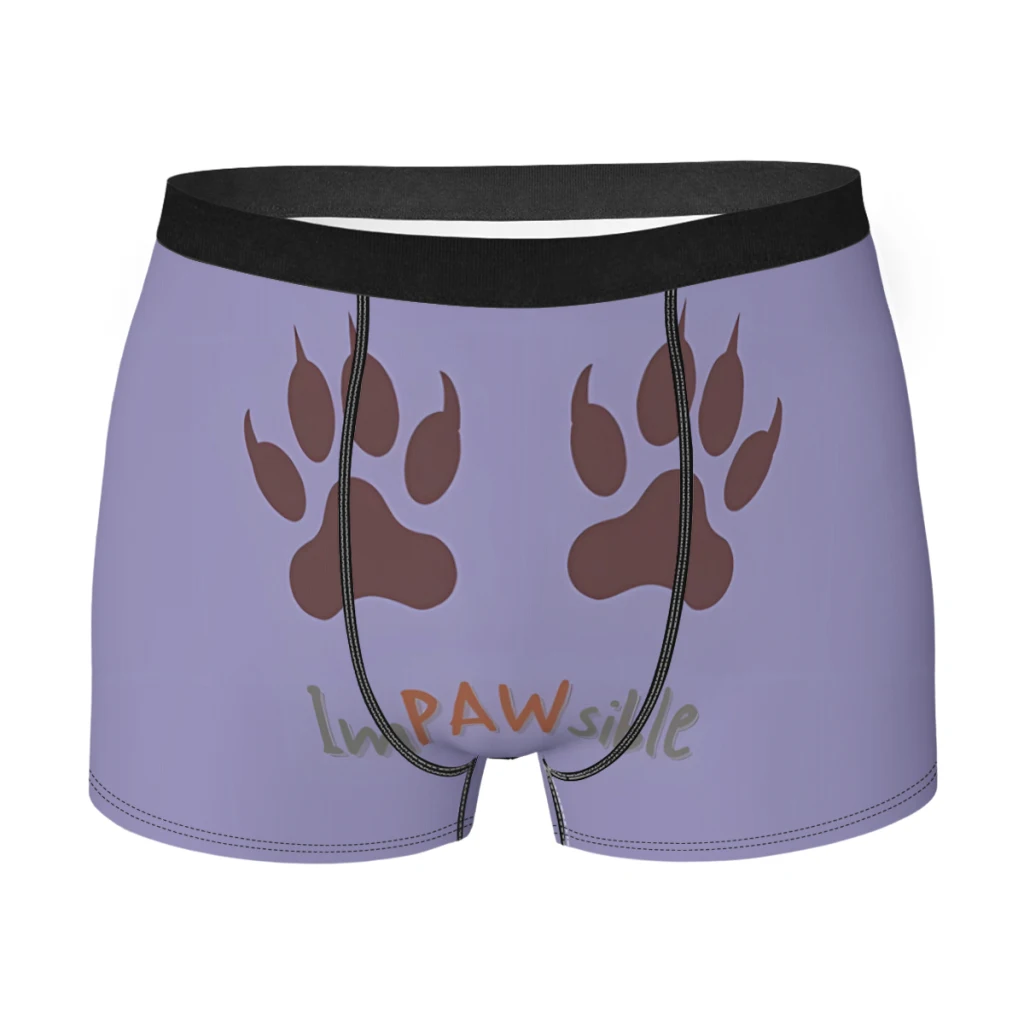 

Боксеры Im Sible мужские, трусы с принтом кошачьих лап, милое дышащее нижнее белье, идея для подарка