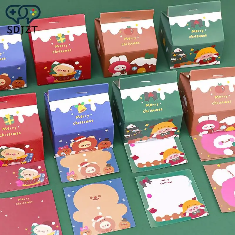 

1 Box Cartoon Merry Christmas Milk Box Memo Pad Post Notes Useful Memo Notepad School Office Supply Office Supplies Stationery