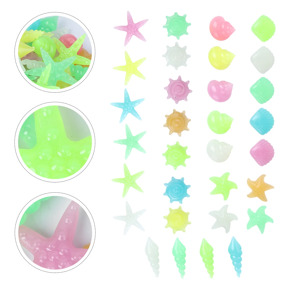 

70 Pcs Ocean Decor Colorful Decorative Pebbles Luminous Stone Pool Decorative Rocks Fish Tank Rocks Glow The Dark Gravel