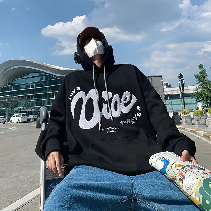 

Hip-hop Tide Brand Pullover Hoodie Men's European and American Autumn Ins High Street Fashion Casual Comfortable Hoodie Jacket