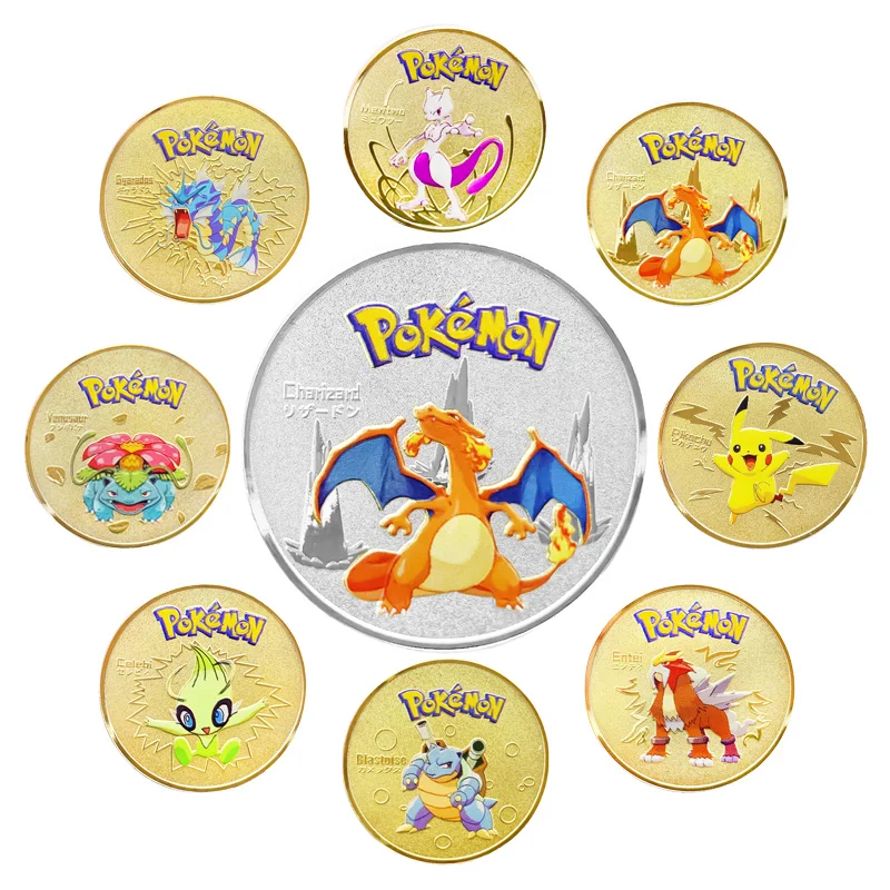 

16 стилей металлических монет Покемон Огненный Дракон памятная монета игра Пикачу памятные монеты игровые монеты подарок для детей
