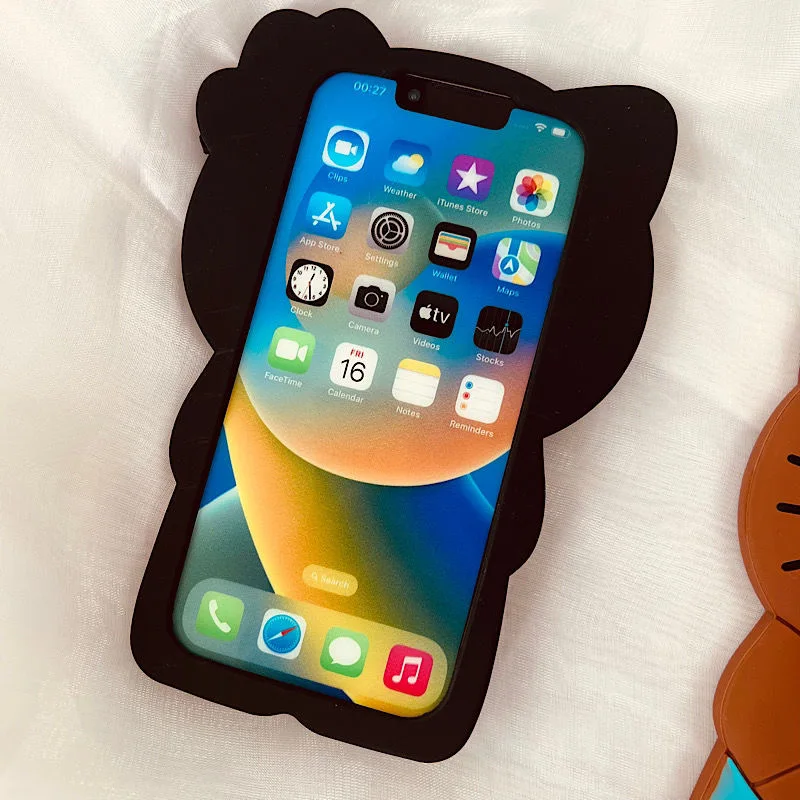 3D Stereoscopic Sanrio Hello Kitty Phone Case for IPhone 14 13 12 11 Pro Max Mini X XR XS MAX 7 8Plus Silicone Soft Back Cover
