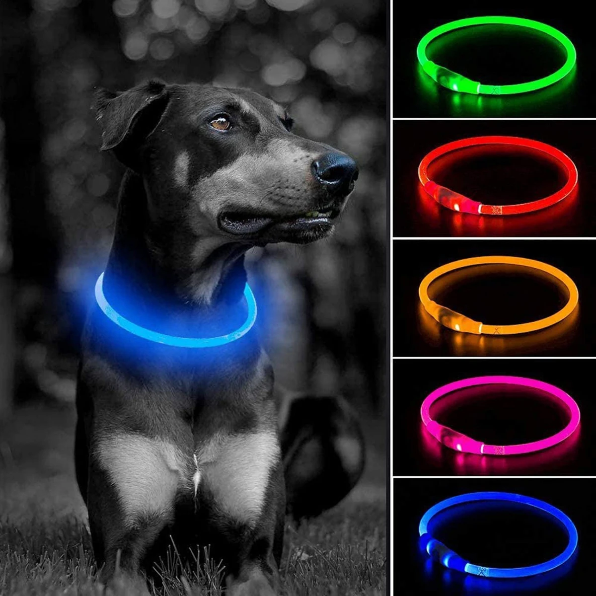 

Pet Supplies Dog Collar Led Light Collar Dog Collar USB Rechargeable Pet Collar Outdoor Dog Walking Loss Prevention Collar