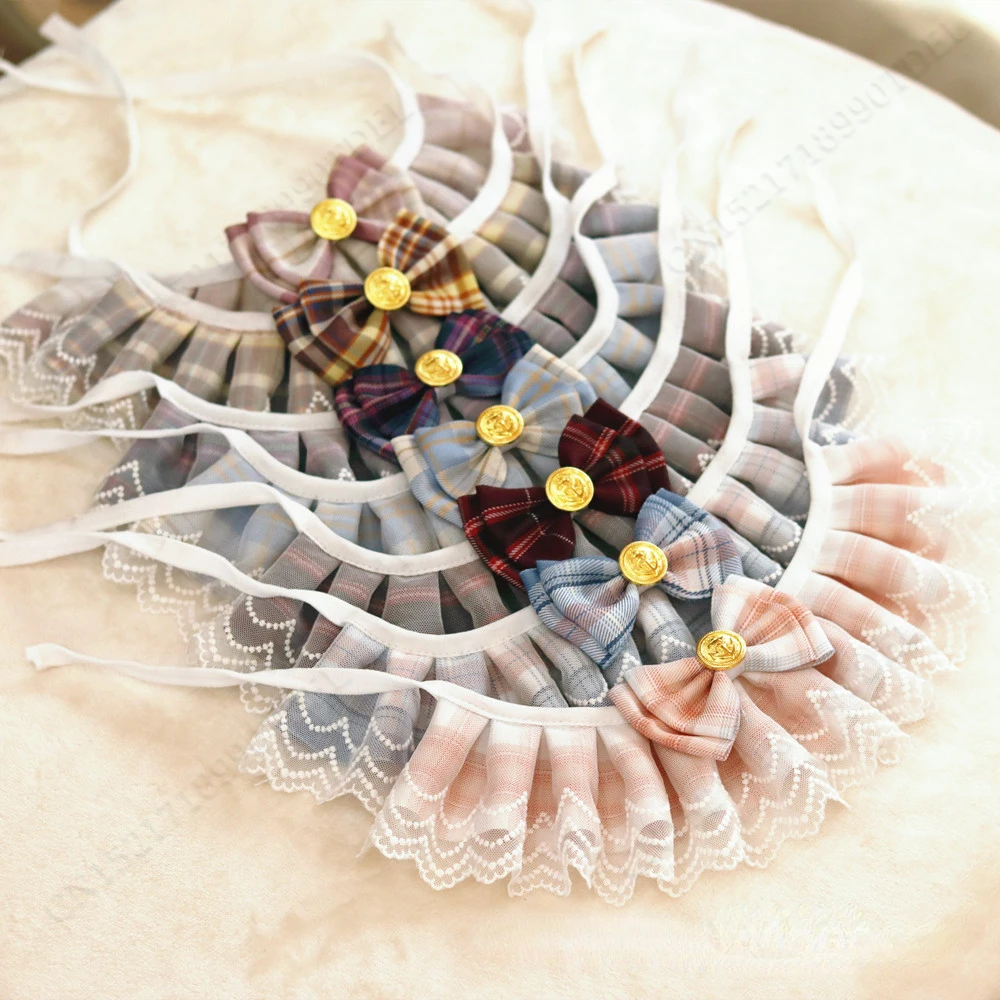 Кружевной Галстук-бабочка с жемчужинами шейный платок для домашних животных