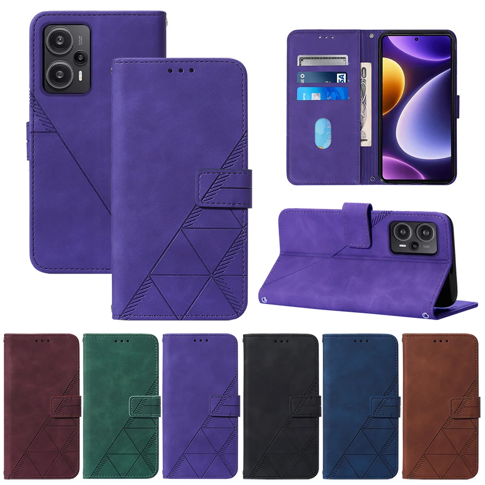 

Phone Case for Xiaomi Mi Poco F5 Pro 5G X5pro C55 C40 M4 M5 X4 GT X4pro M4pro X3 NFC Leather Flip Cover With Lanyard Card Hoder