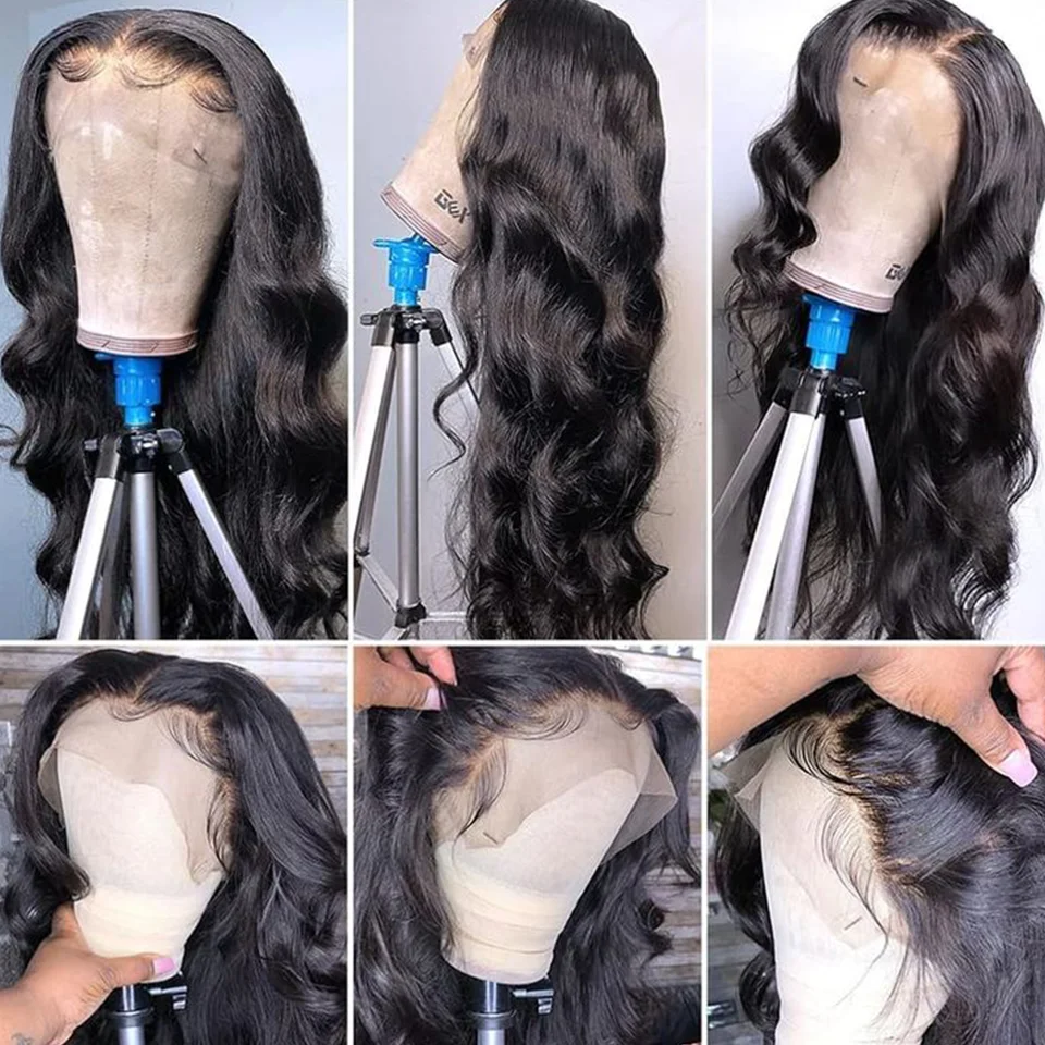 Парики женские из натуральных человеческих волос на сетке спереди 180% x 4