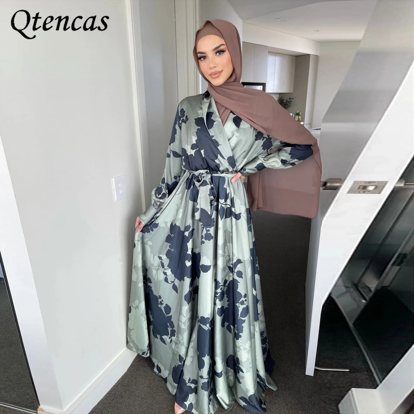Длинное платье в арабском стиле, женское атласное платье Макси Дубай, юбка, Турция, ислам, вечернее платье, длинное платье, 2022