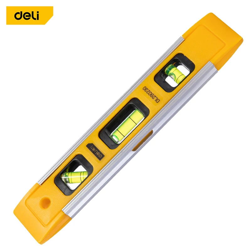 Deli горизонтальная линейка 9 дюймов пузырьковый спиртовой уровень магнитный мини карманный портативный спиртовой уровень инструмент для измерения инструмент для выравнивания