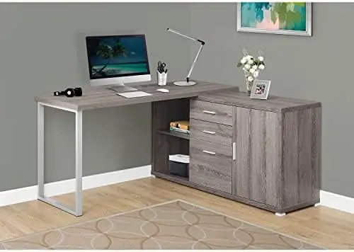 

Стол-60 дюймов, Белый/цементный, с левой/правой поверхностью