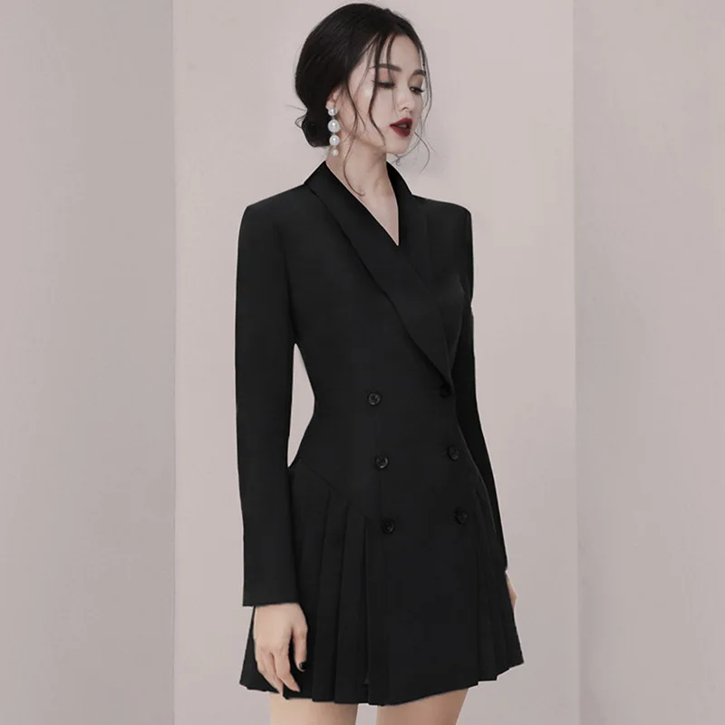 

2022 Autumn And Winter Women Temperament Slim Waist Double-breasted Small Suit Jacket
