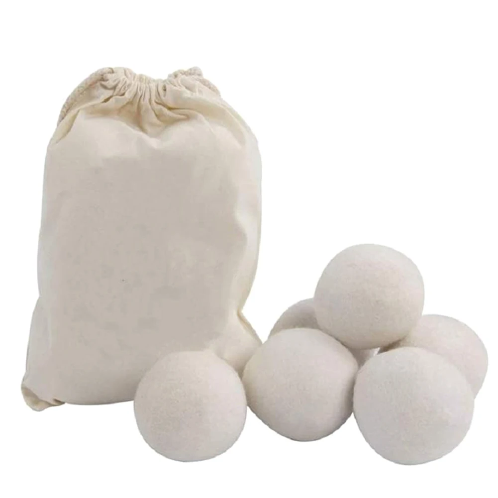 6pcs/bag Reusable Wool Dryer Balls 7CM Softener Laundry Home Washing Fleece Dryer Balls Kit Useful Washing Machine Accessories
