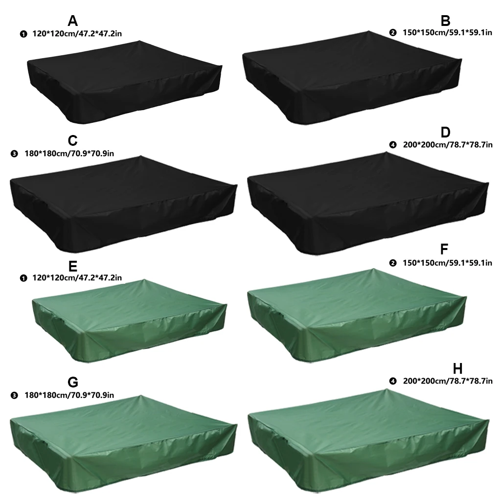 

Sandbox Cover Oxford Cloth Waterproof Raninproof Sun Protection Garden Sandpit Sand Canopy Drawstring Black 200x200cm