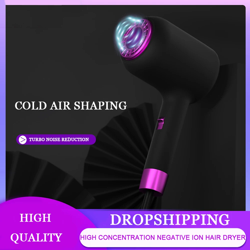 Hair Dryer 1250W Blu-ray Ionic Blow Dyer Household Performance Blower with Cool Shot Fast Drying and Nozzles Styles | Бытовая техника