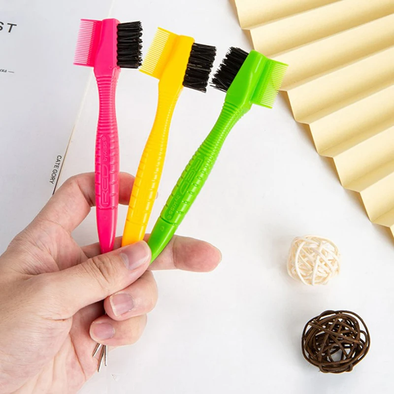 

Двухсторонняя щетка для бровей, измельченная щетка для волос, расческа, щетки для краски, уход за волосами, управление краями волос, щетка для укладки волос