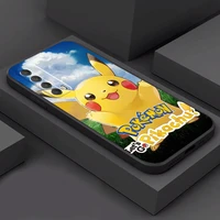 cartoon pok%c3%a9mon pikachu phone case for huawei p30 p40 lite p20 pro p smart 2021 2020 2019 z coque black carcasa silicone cover