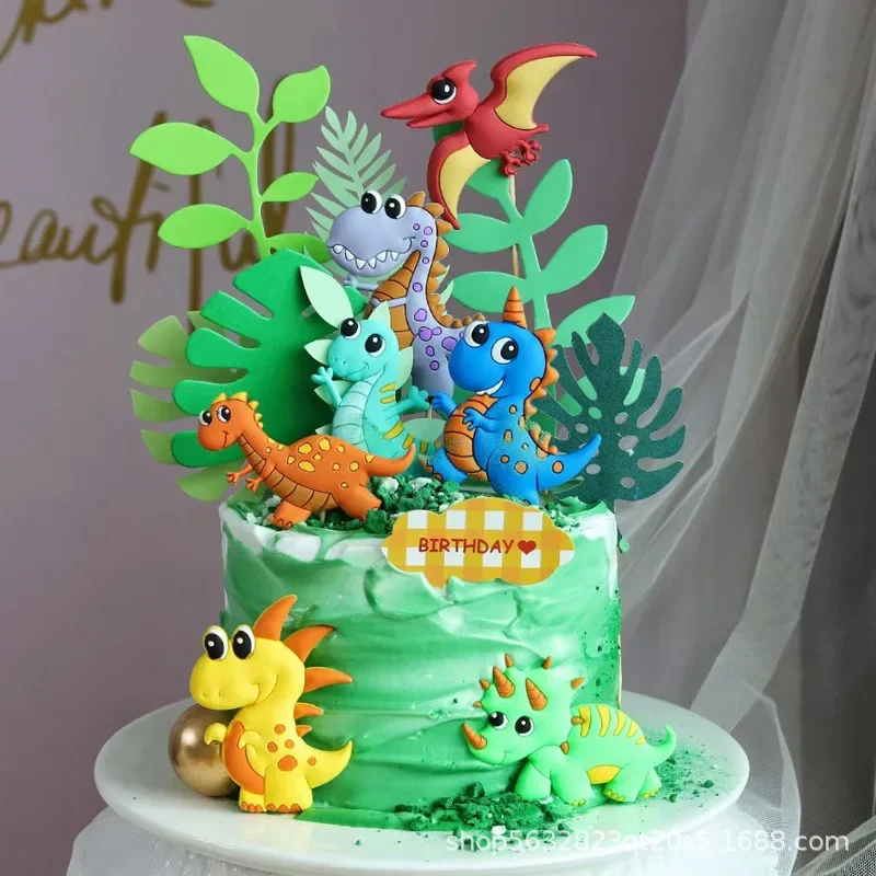 

Dinosaur Cake Decoration Happy Birthday Dino Cake Topper Jurassic World Baby Shower Top Pastry Deco Accessories Ornament