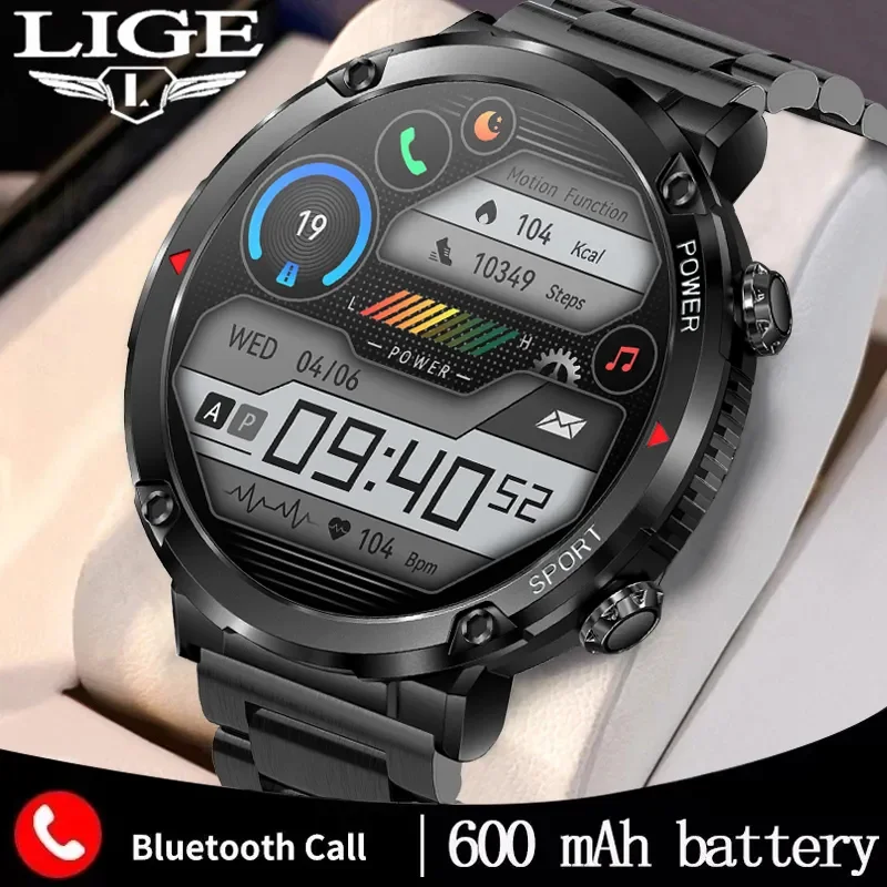 

LIGE 2023 Smart Watch Men 1.6 Inch IPS Display Long Standby Sports Watches HD Voice Call Waterproof Smartwatch For Android IOS