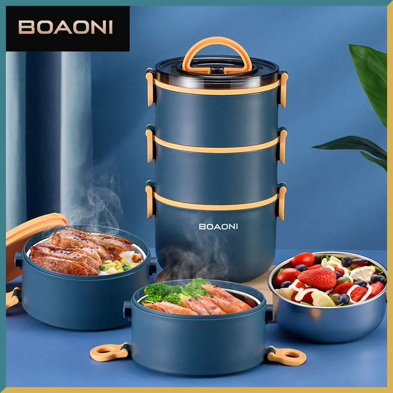 Термос BOAONI из нержавеющей стали для еды с вакуумной изоляцией Ланч-бокс 304 | Дом и