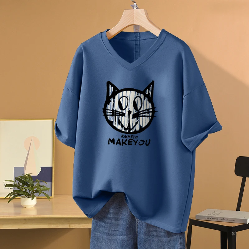 

Женская футболка с коротким рукавом DAYIFUN, большие размеры, L-5XL, размера плюс, большие размеры