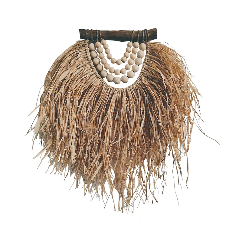 

Скандинавская Ретро Настенная Декорация из натуральной рафии, Плетеная соломенная креативная настенная подвеска, украшения для дома, декор для спальни