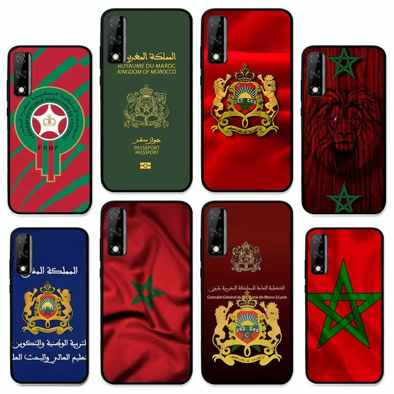 

Morocco Flag Coat Of Arms Passport Phone Case For Huawei Y9 6 7 5 Prime Enjoy 7s 7 8 plus 7a 9e 9plus 8E Lite Psmart Shell