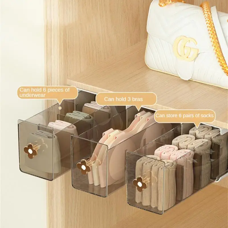 

Underwear Classification Storage Holder Pearl White Clothing Storage Removable Partition Wall Hanging Saving Space Abs