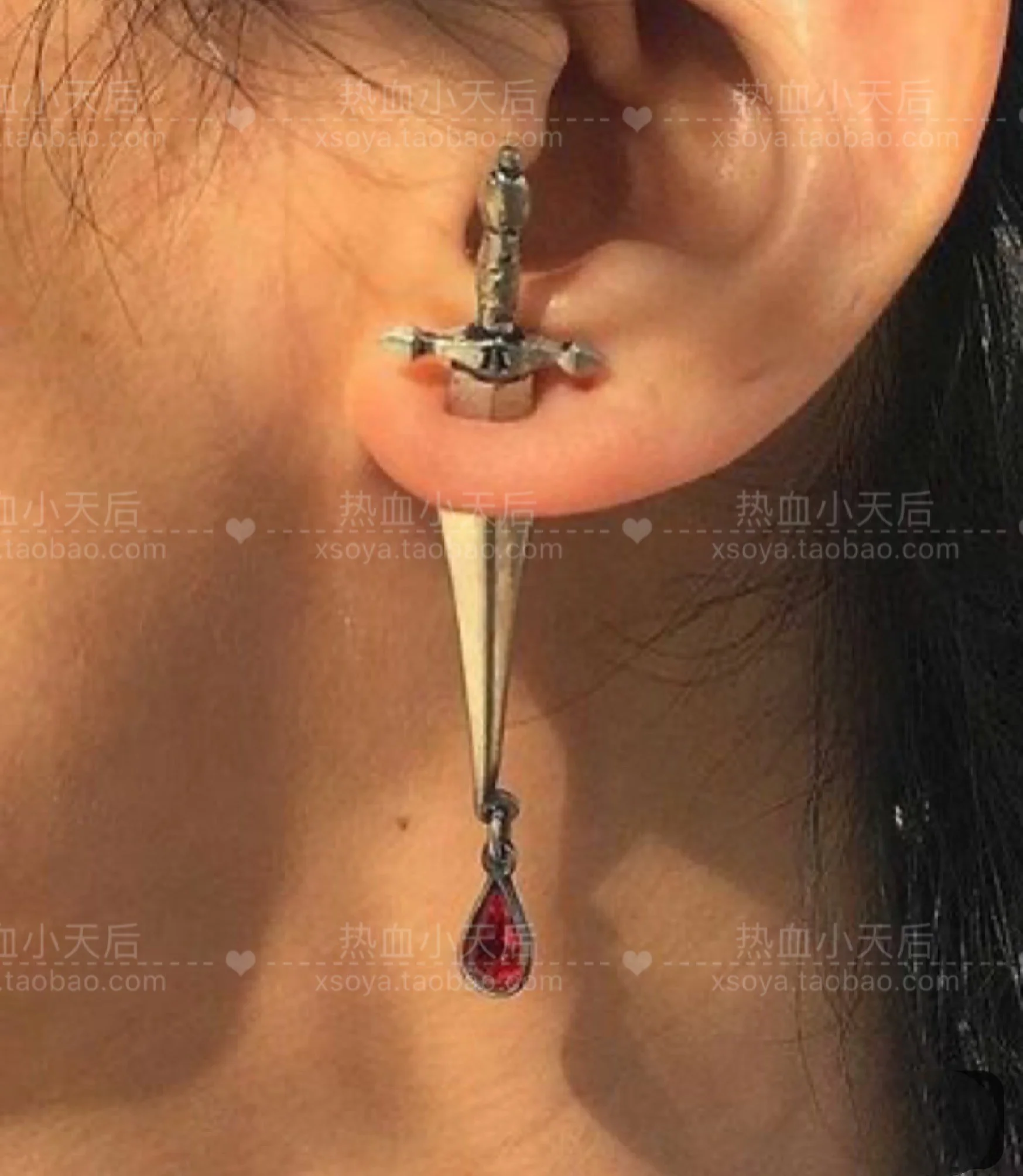 

Индивидуальные готические крутые серебряные серьги-кольца в стиле панк