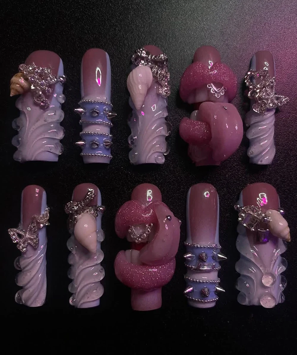 

Пресс-наклейки для ногтей MINISO Y2K Hot Girl XS S M L