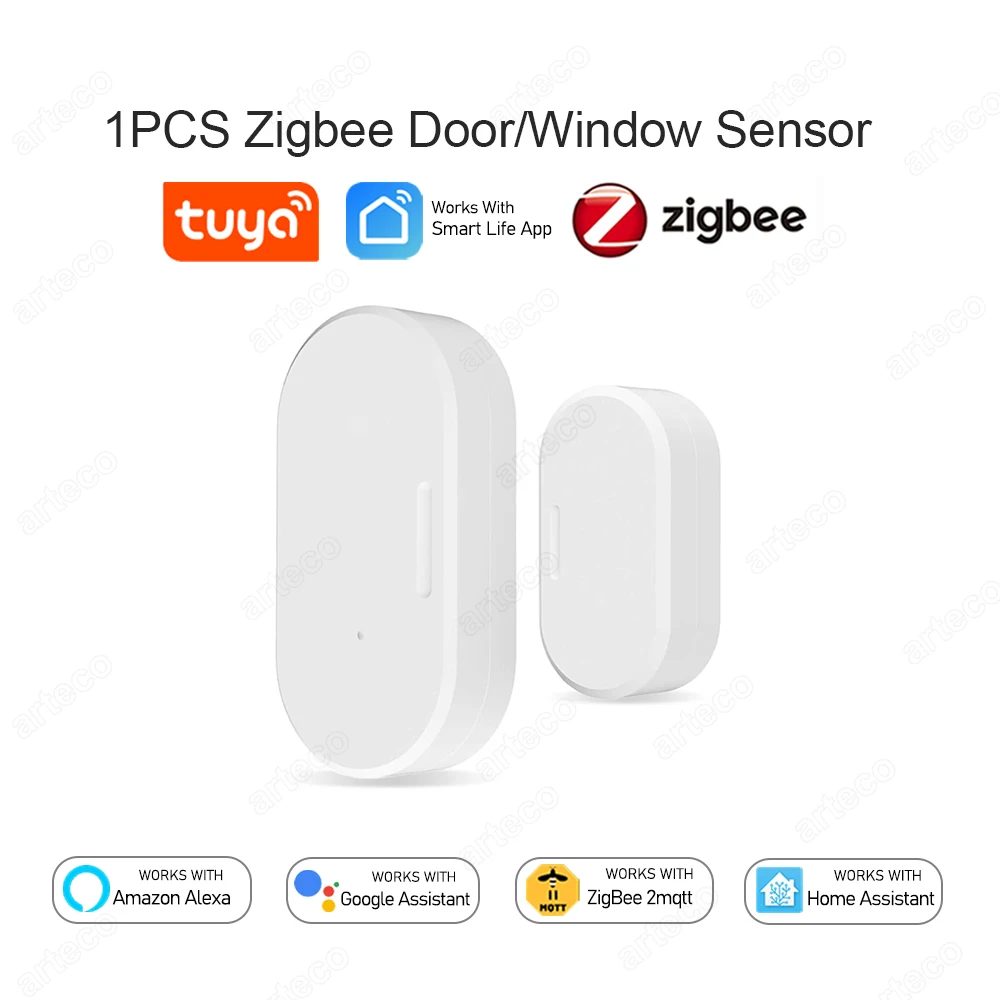 

Умный Датчик Для Дверей И Окон Zigbee - Система Домашней Безопасности, Совместимая С Alexa, Home Assistant