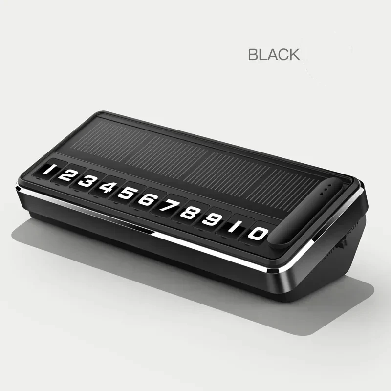 Солнечная автомобильная номерная табличка с номером телефона, светодиодное освещение, временная парковочная карта, скрытые пластины, автостоянка, стоп, несколько номерных гаджетов для парковки