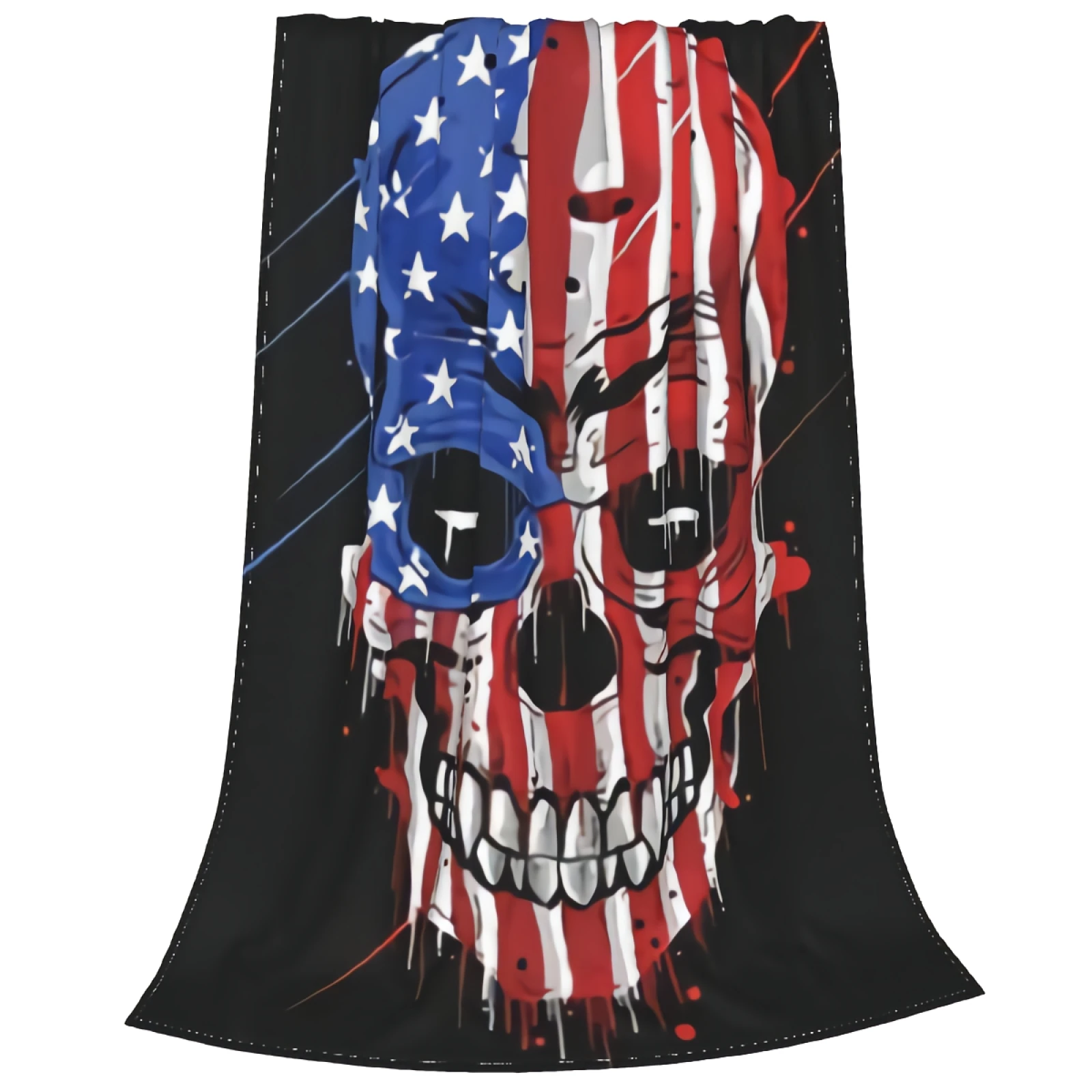 

Мягкое уютное покрывало в виде черепа с американским флагом, Фланелевое покрывало s для кровати, гостиной, дивана 80x60 дюймов