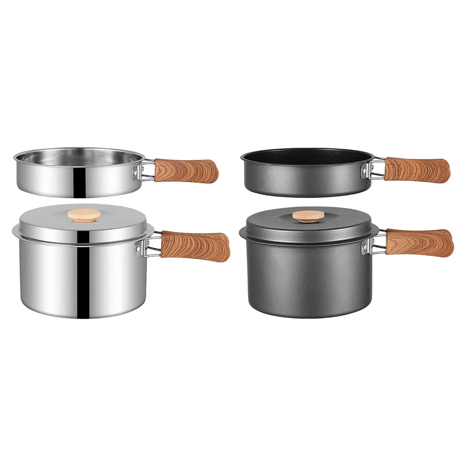 

Camping Pot Stainless Steel with Foldable Handle Stoves Pot Cooking Pot for Hiking Mountaineering Cooking Campfire Boiling Water