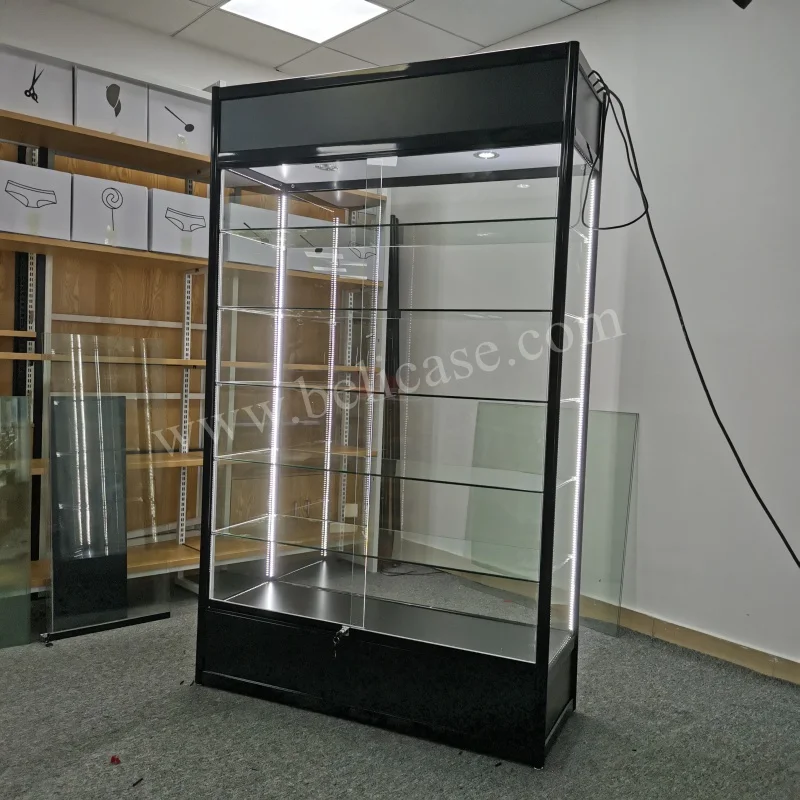 На заказ светодиодный стеклянный Витринный Шкаф для розничного магазина