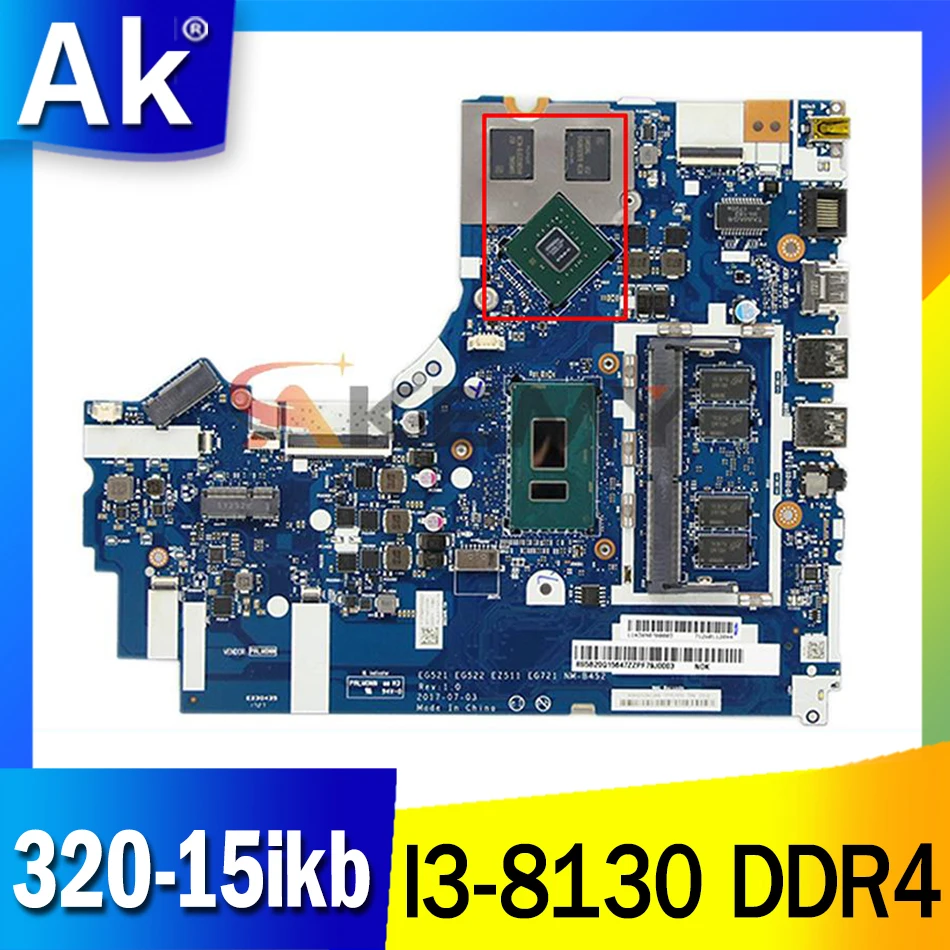 

For lenovo ideapad 320-15ikb 520-15ikb laptop motherboard with cpu i3-8130 ddr4 NM-B452 5b20q15583 mb 100% tested fast ship