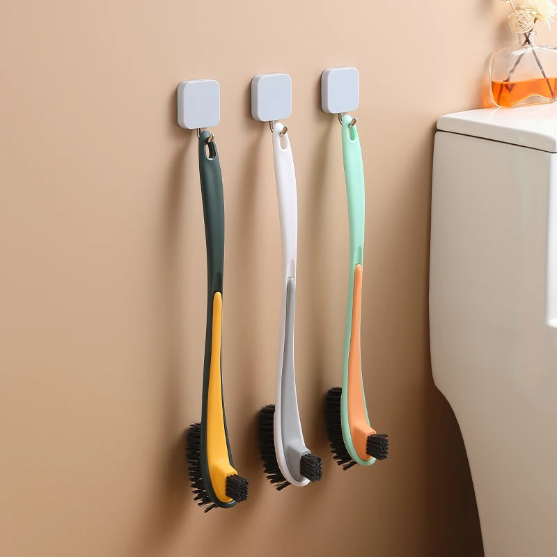 

Creative Soft Bristles 2 in 1 Bowl Toilet Brushes Double Sided Plastic Cleaning Double Hockey Toilet Brush In Bathroom Tools