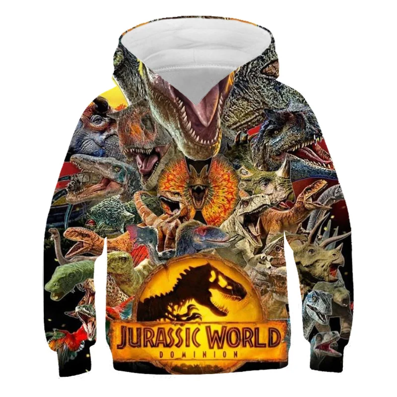 

Jurassic World Dominion Hoodies Autumn Kid Children Hooded Coat Boys Outerwear Clothe Spring Toddler Cool Dinosaur Hoodies
