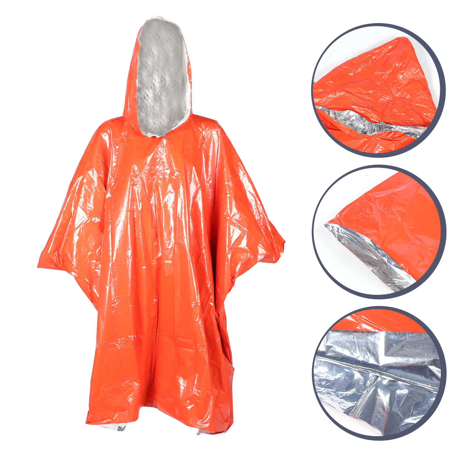 

Hooded Rain Poncho Womens Rain Poncho Space Blanket Insulation Rain Ponchos Emergency Raincoats Mens Raincoat