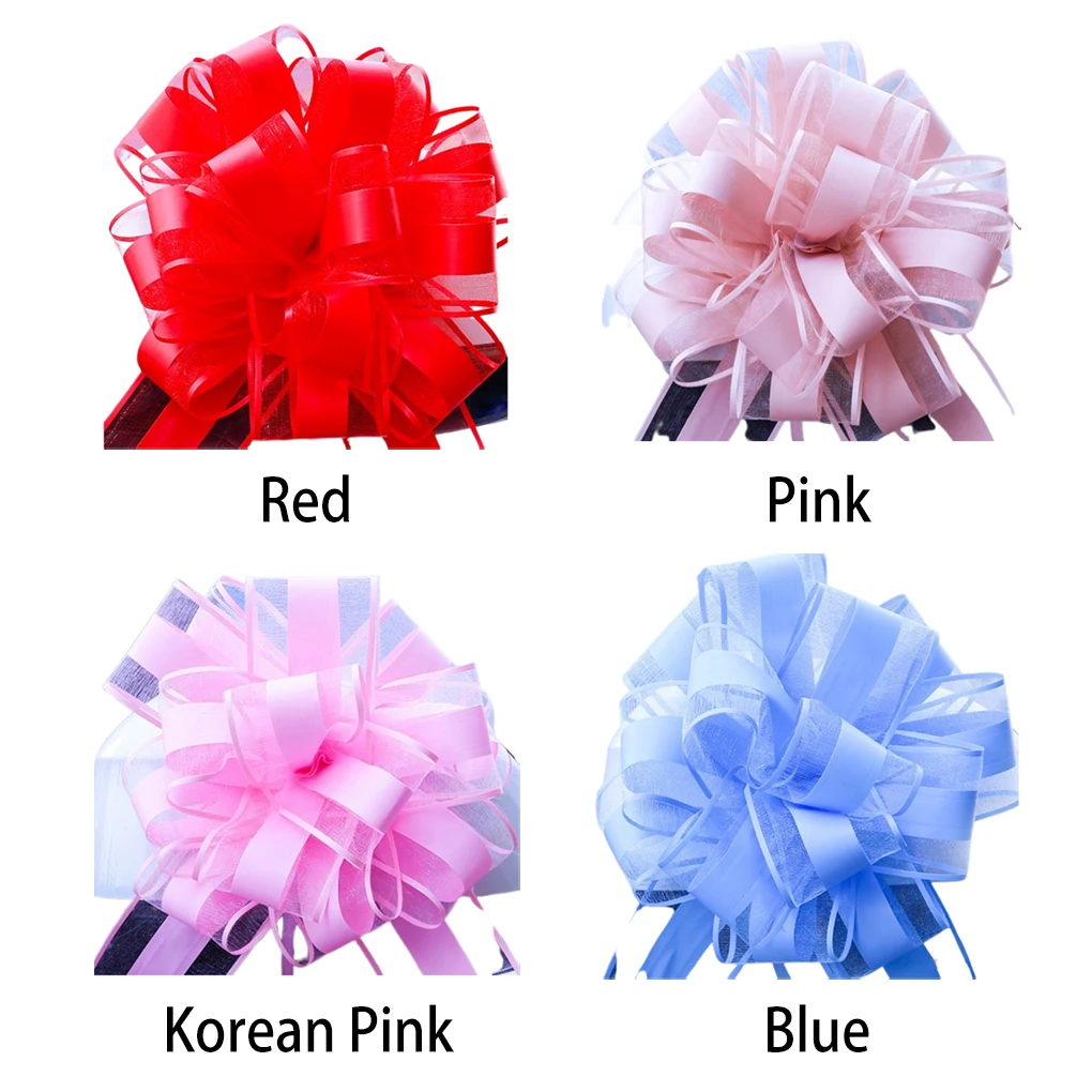 

Ленты из пряжи с большим бантом для украшения Нового года, дня рождения, праздновечерние, подарков, коробки, букет цветов, упаковочное украш...