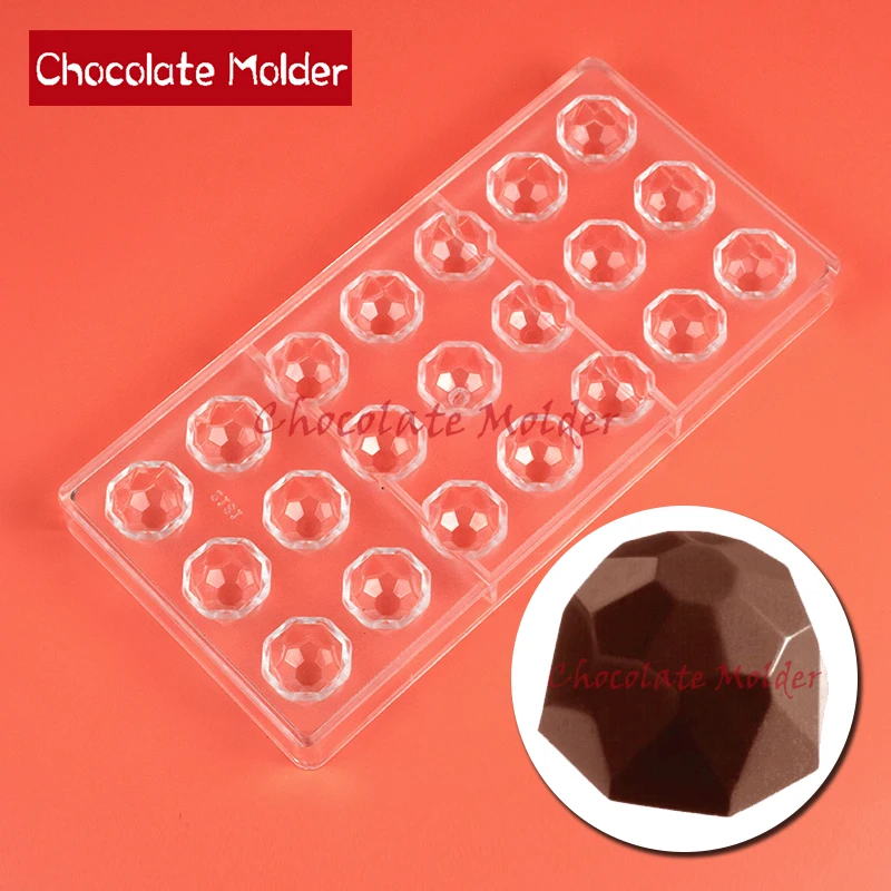 

21 Cavity Polycarbonate Chocolate Molds Diamond Shape Candy Fondant Forms Plastic Baking Pastry Tools Mould 2181