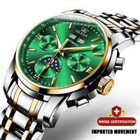 olevs brand luxury men watches automatic green watch men stainless steel waterproof business sport mechanical wristwatch 6633