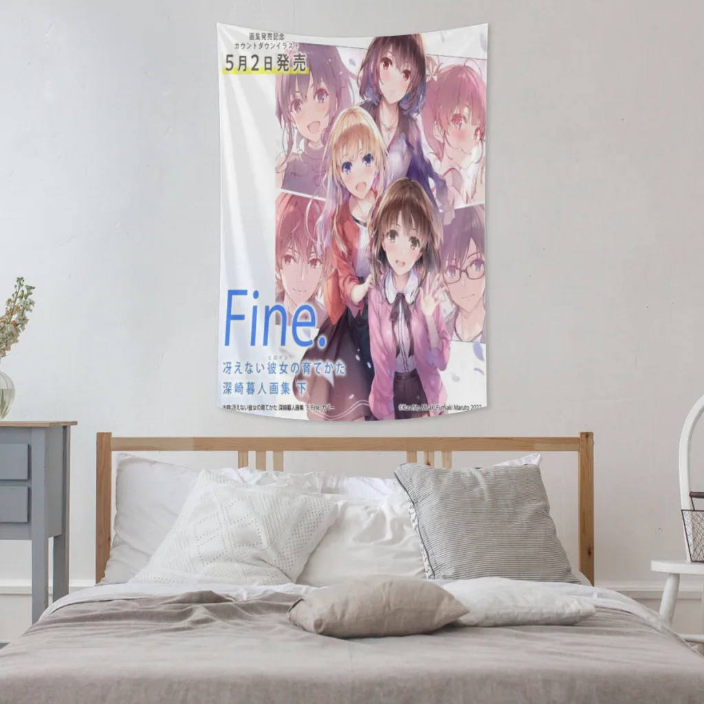 Настенный гобелен с аниме девушкой геройская прохожий японское кавайное