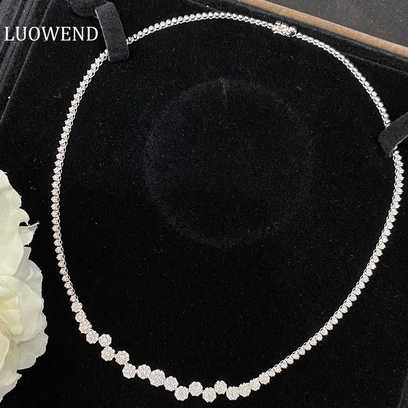 Ожерелье LUOWEND из белого золота 18 карат