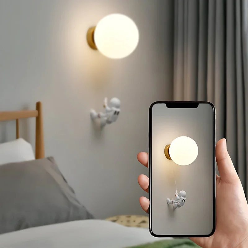 Астронавт искусственная настенная лампа современный креативный с 3D печатью