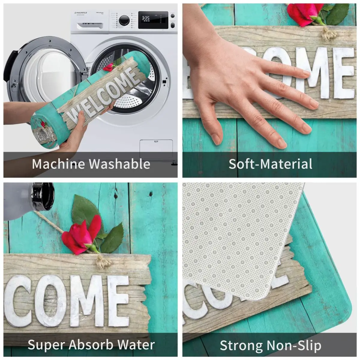 A Welcome Sign On Door Bath Floor Mat Rug Carpet Entrance Living Room Home Kitchen Doormat Bedroom Non-slip Hallway |