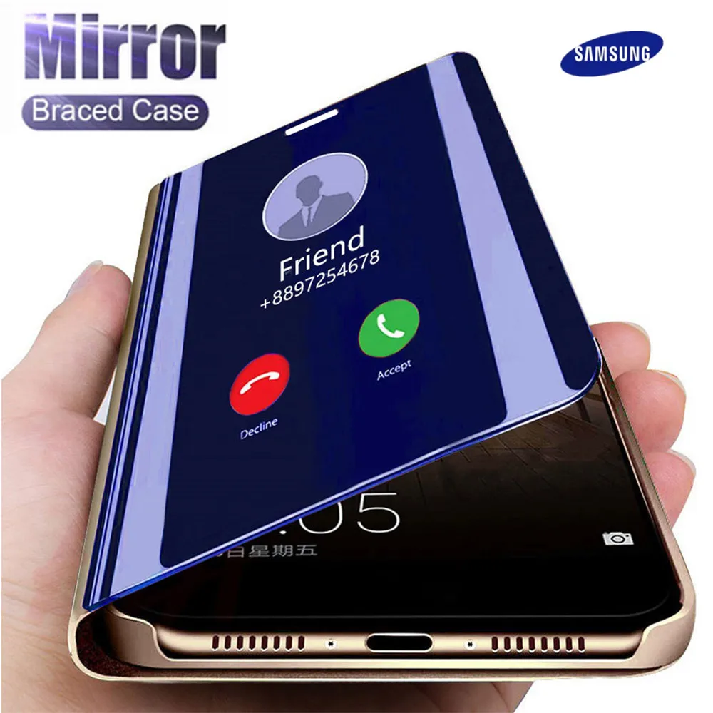 

Smart Mirror Flip Case For Samsung Galaxy A02 A12 A52 A72 A31 A51 A71 J3 J5 J7 2016 A3 A5 A7 2017 J4 J6 A6 A8 Plus 2018 Cover