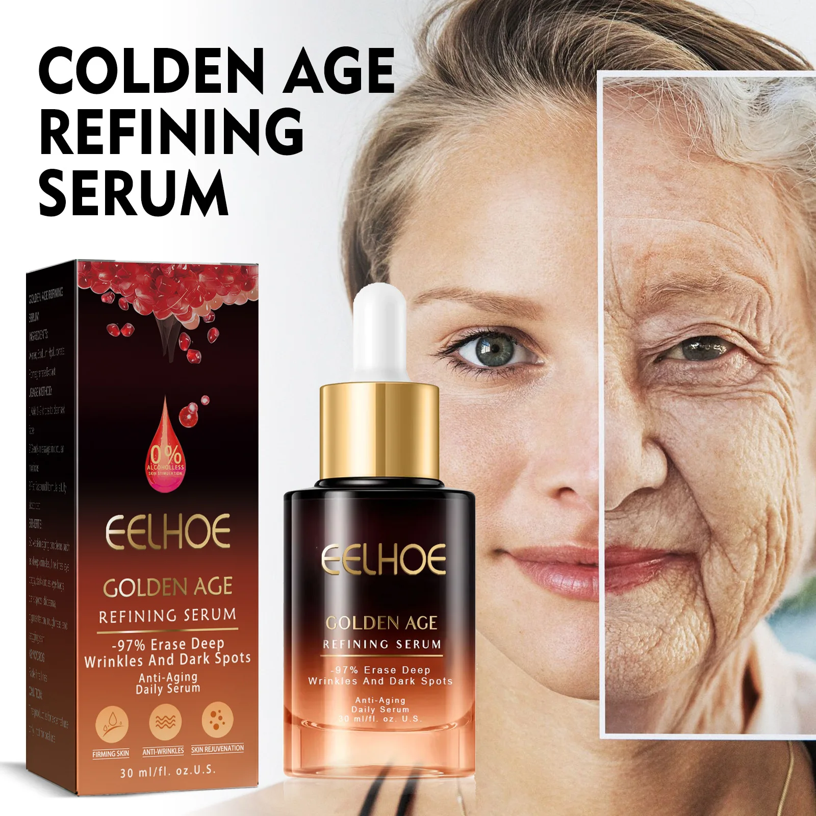 

Golden Age Essence Lightening Fine Lines Dark Circles Firming Hydrating Moisturizing Skin Anti-aging and Anti-wrinkle Face Serum