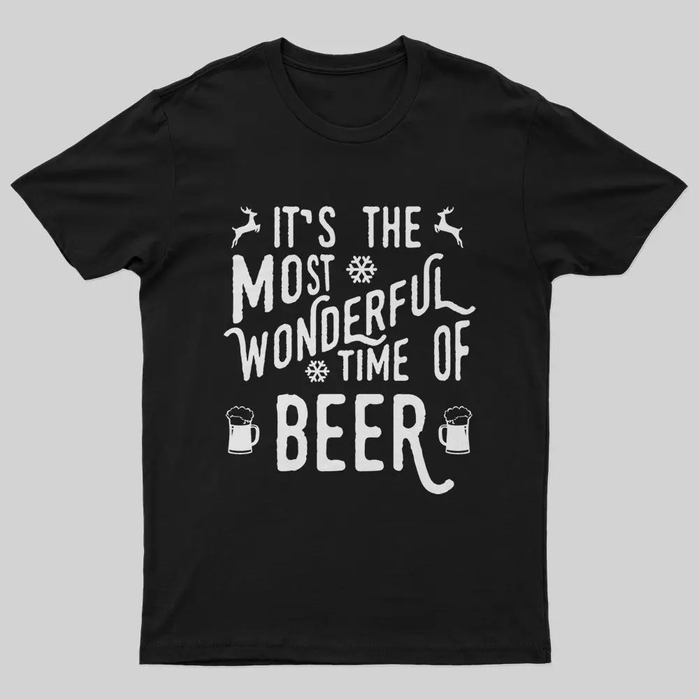 

Badassdude IT'S THE MOST WONDERFUL TIME OF BEER Printing Men's Casual Fashion T-shirt