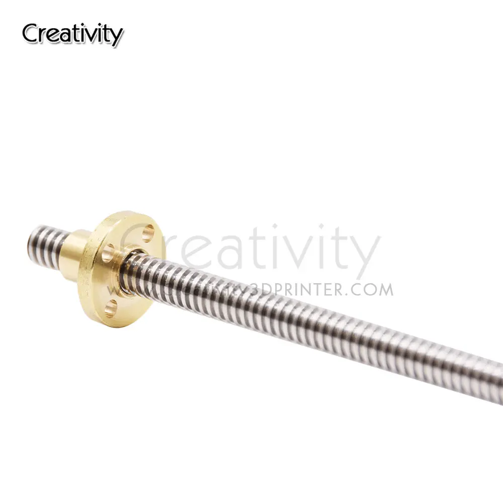 

T8 Lead Screw OD 8mm Pitch 2mm Lead 2mm 100mm 150mm 200mm 250mm 300mm 330mm 350mm 400mm 500mm with Brass Nut for Reprap 3D Print